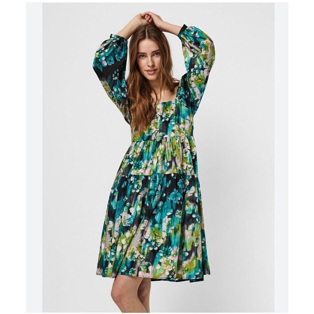 Babydoll Dress Balloon Sleeves Bohemian MEDIUM NEW